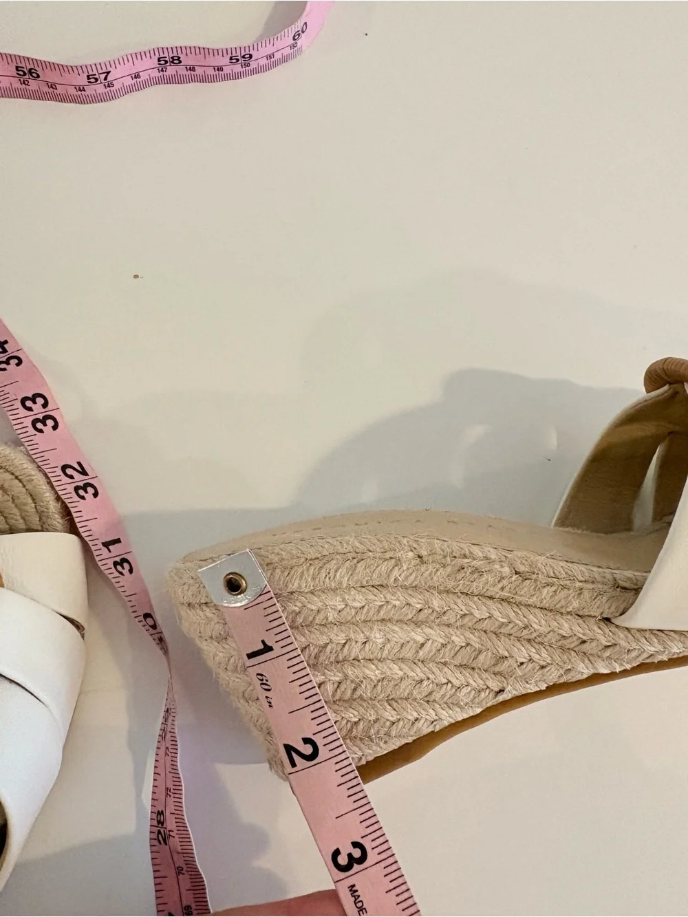 Veronica Beard || Ivy Woven Wedge Espadrille Sandals White Tan 5